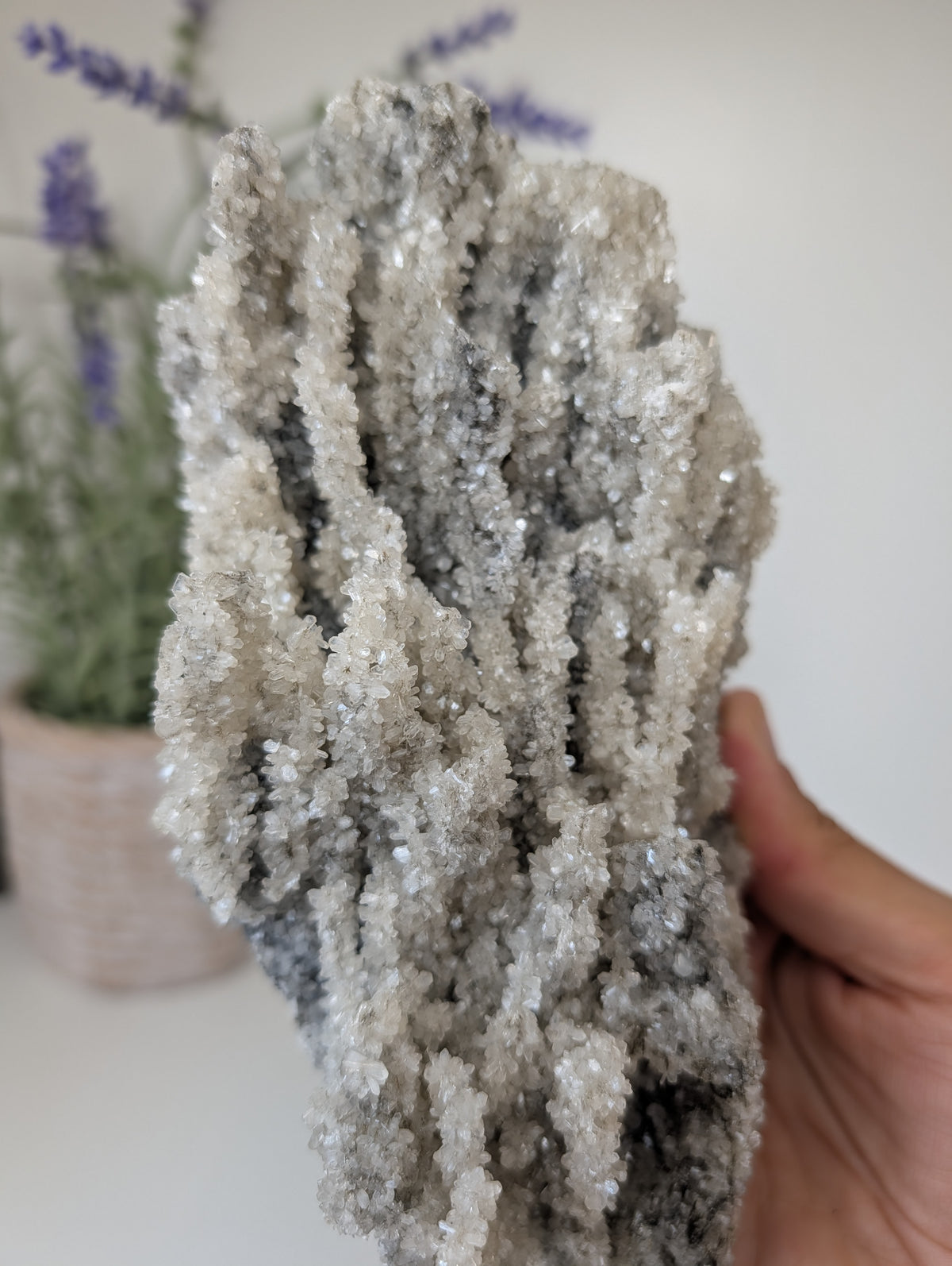 Black Chalcedony with Sugary Stilbite Specimen from Bhopal, India