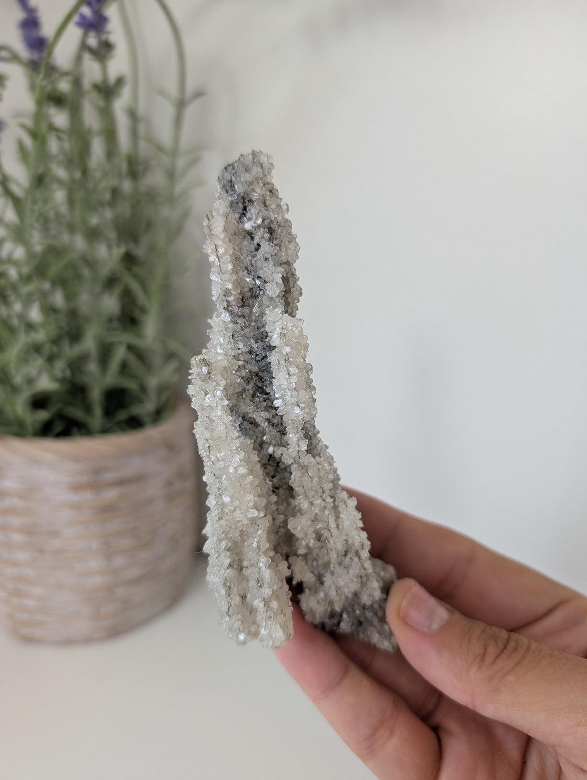 Black Chalcedony with Sugary Stilbite Specimen from Bhopal, India
