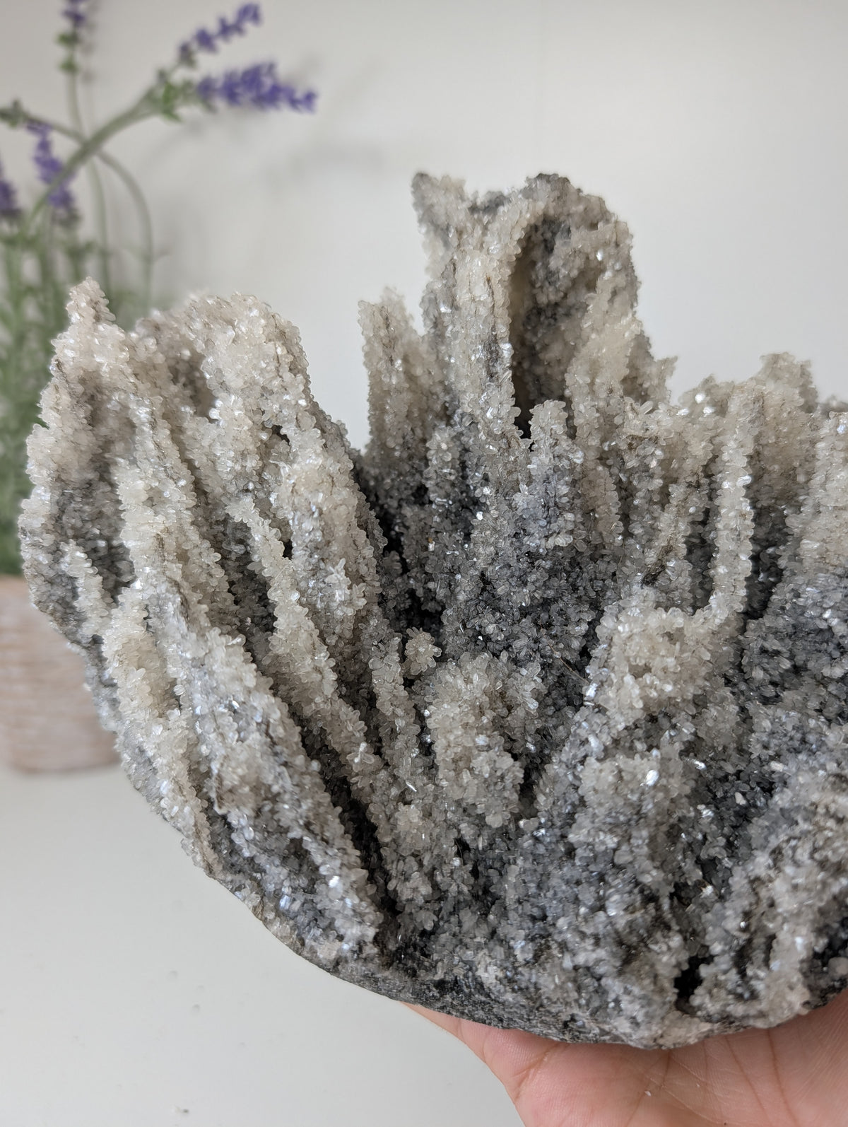Black Chalcedony with Sugary Stilbite Specimen from Bhopal, India