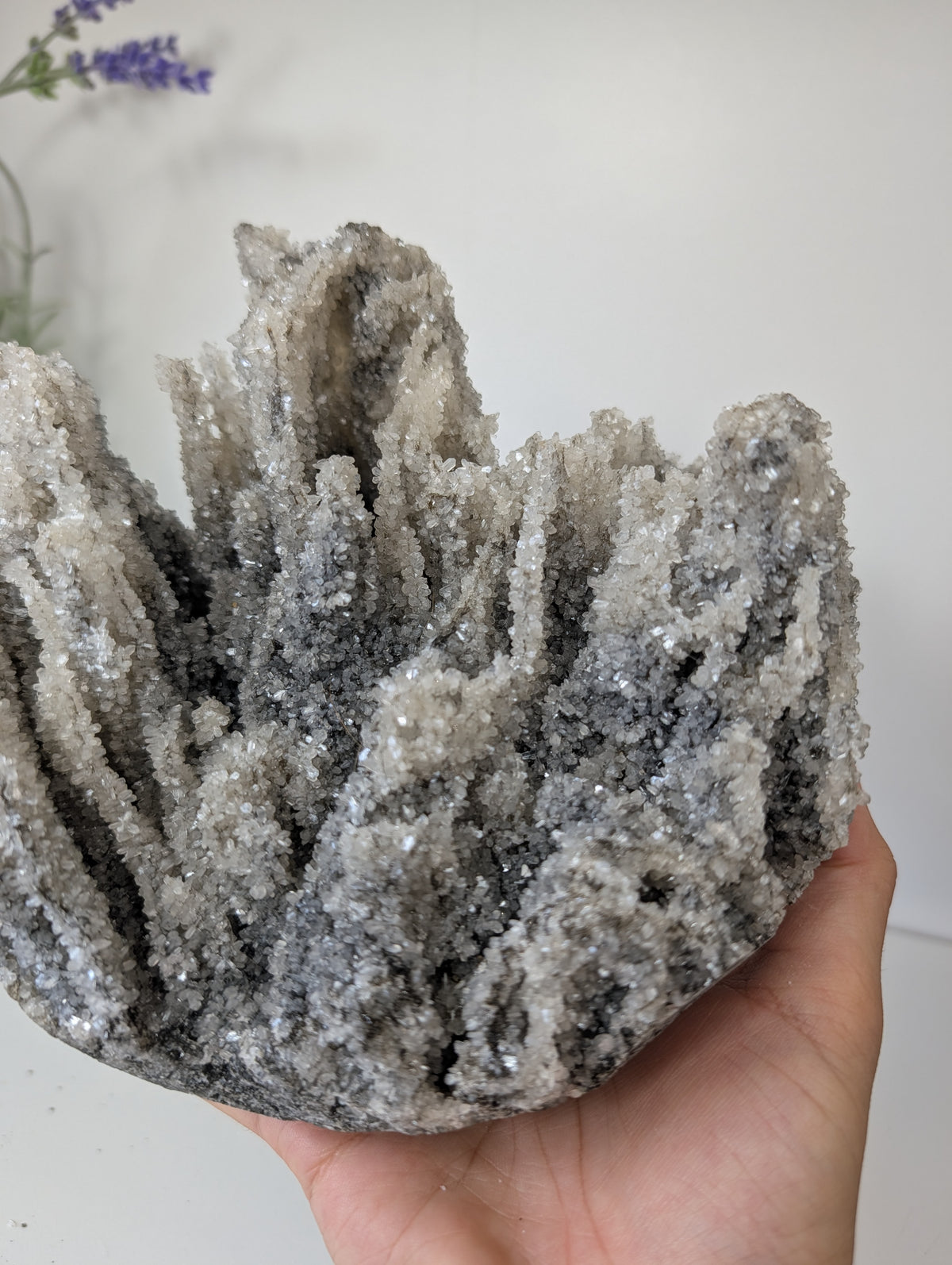Black Chalcedony with Sugary Stilbite Specimen from Bhopal, India
