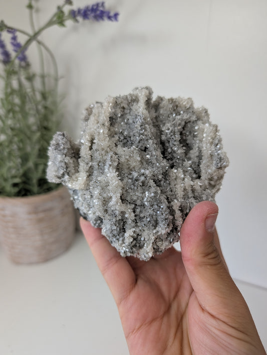 Black Chalcedony with Sugary Stilbite Specimen from Bhopal, India