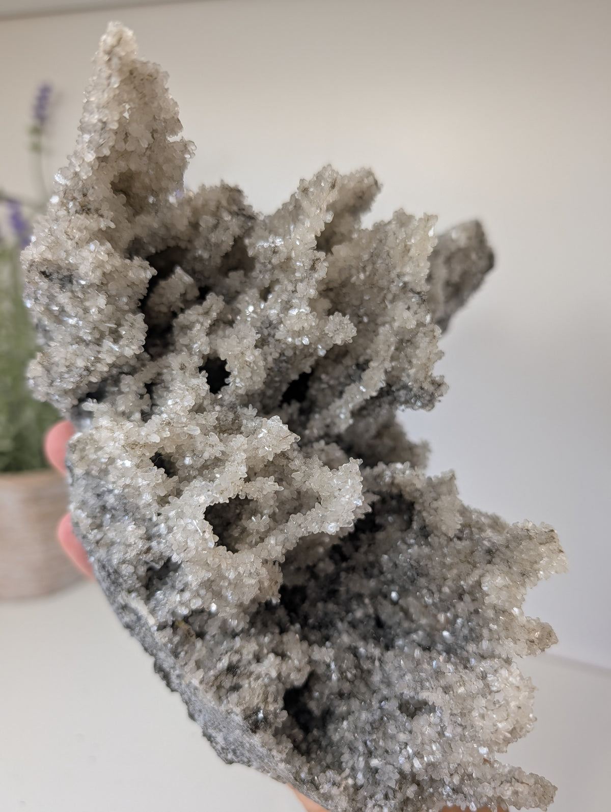 Black Chalcedony with Sugary Stilbite Specimen from Bhopal, India