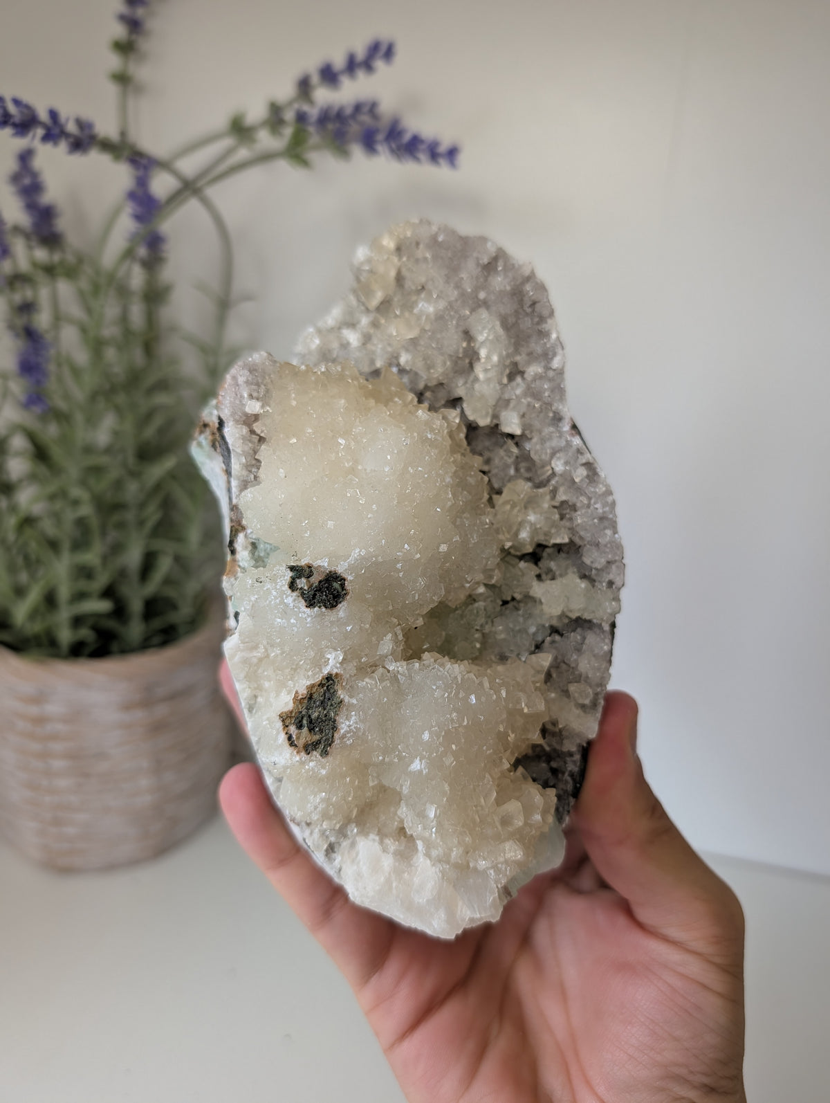 Sugary Apophyllite on Stilbite from Ahmednagar, India