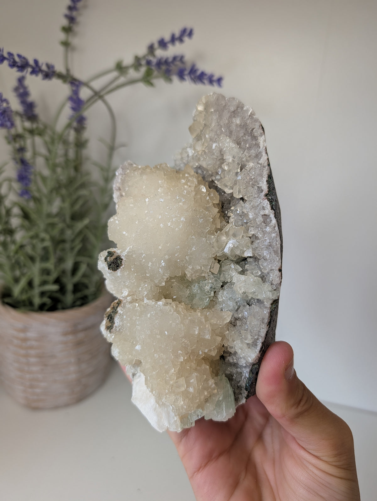 Sugary Apophyllite on Stilbite from Ahmednagar, India