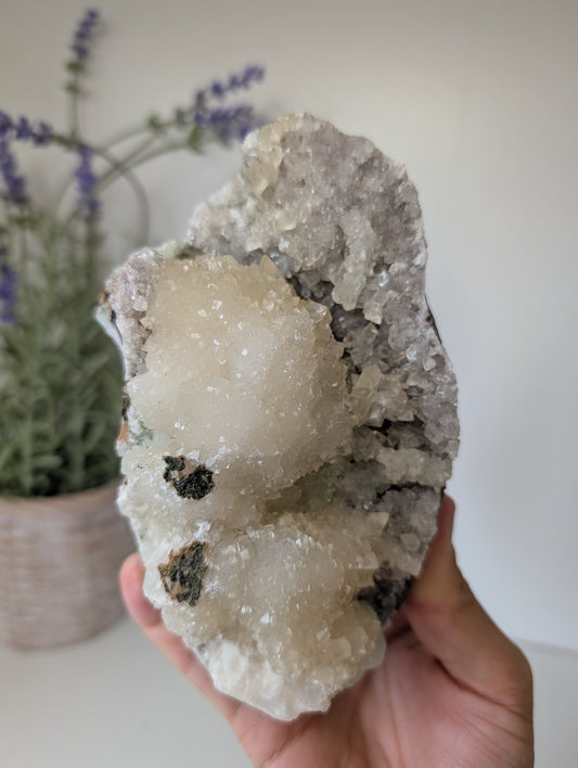 Sugary Apophyllite on Stilbite from Ahmednagar, India