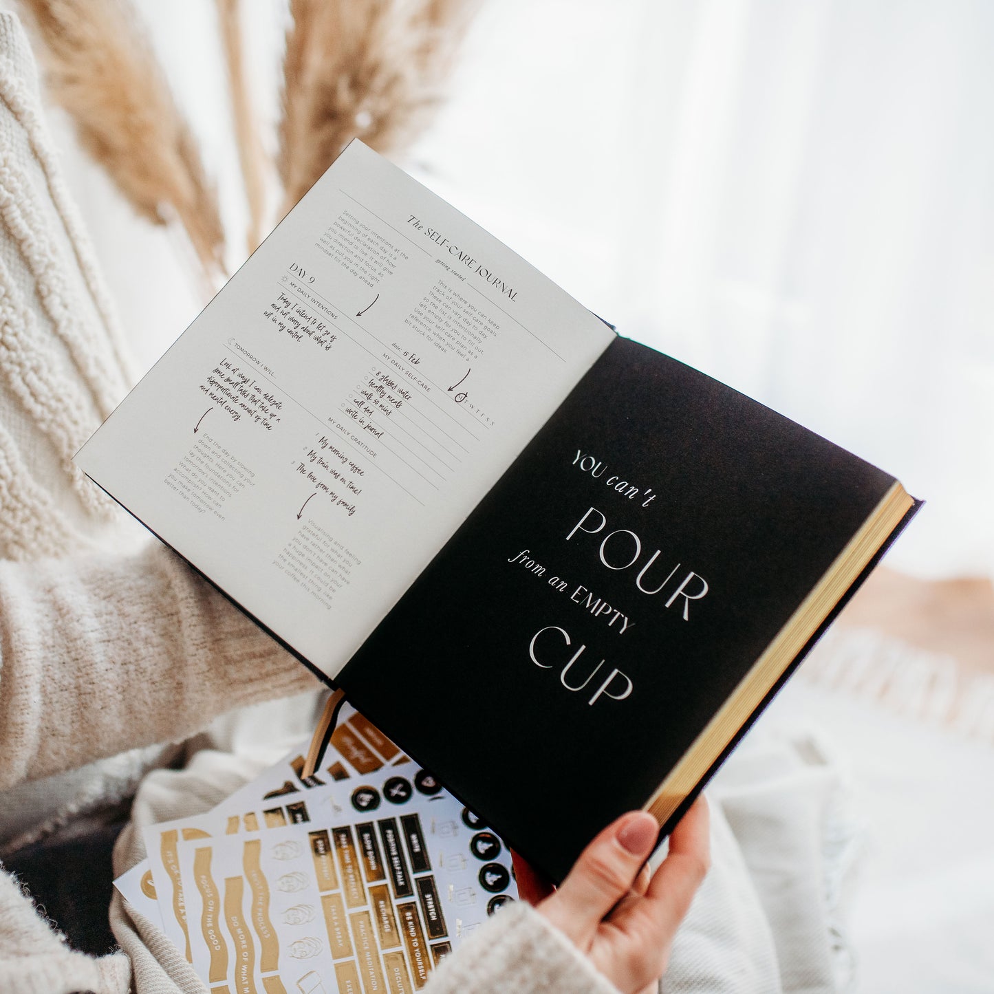 (Black) My Daily Self-Care, Reflection and Gratitude Journal by Blush & Gold - MAS3320/22