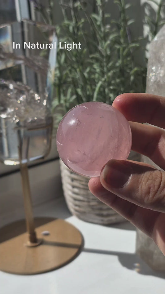 High Quality Star Line Rose Quartz Sphere - B