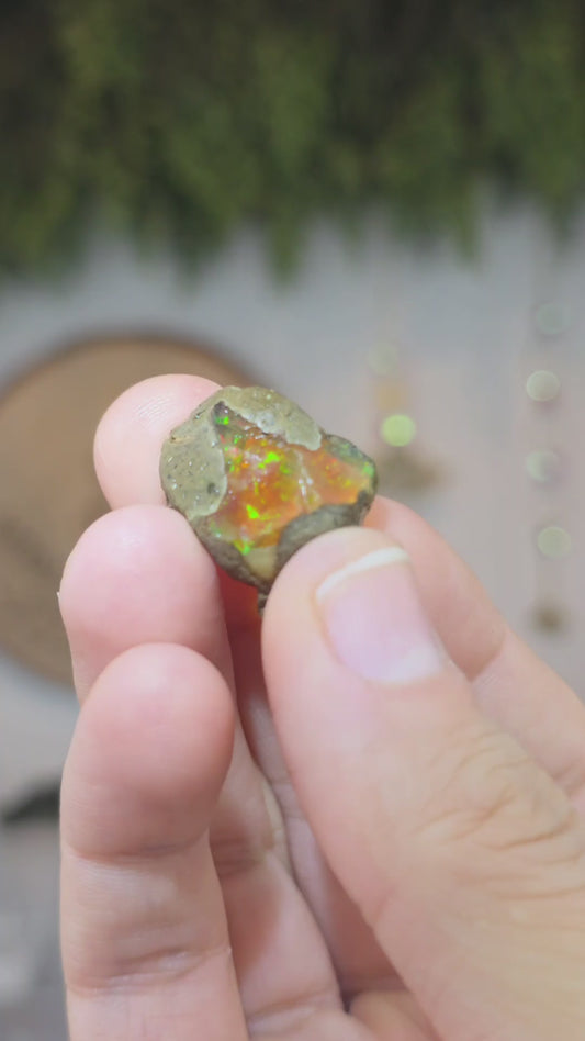 Ethiopian Water Opal C - Rainbow Flash