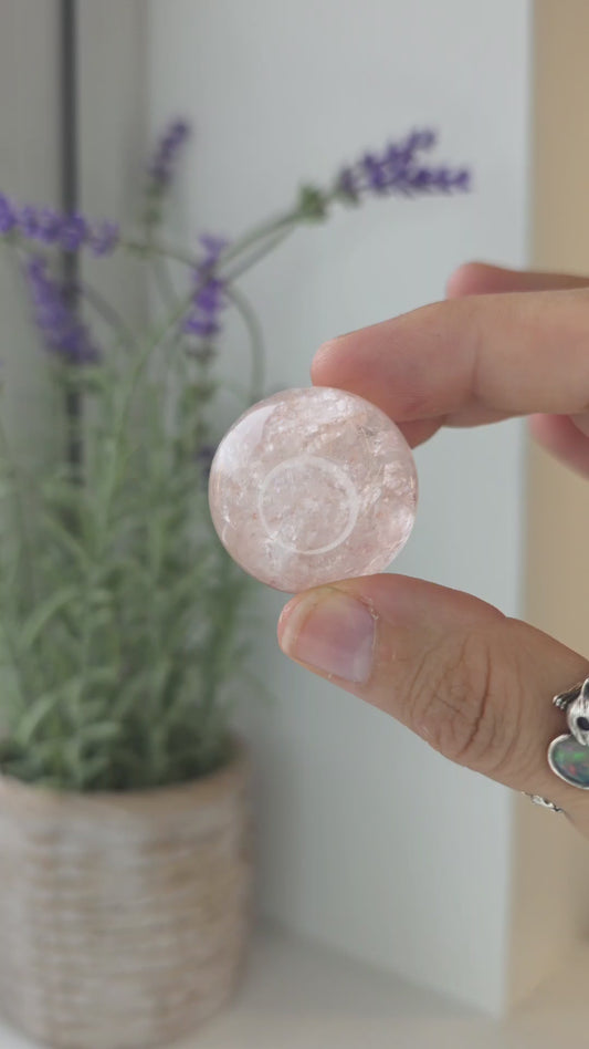 Pink Himalayan Quartz (Hematite Included) Sphere - C