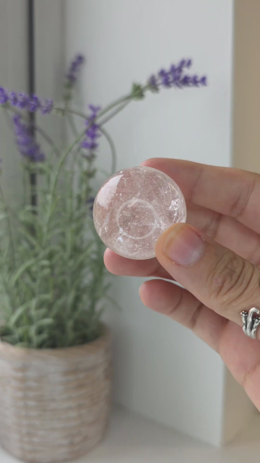 Pink Himalayan Quartz (Hematite Included) Sphere - F