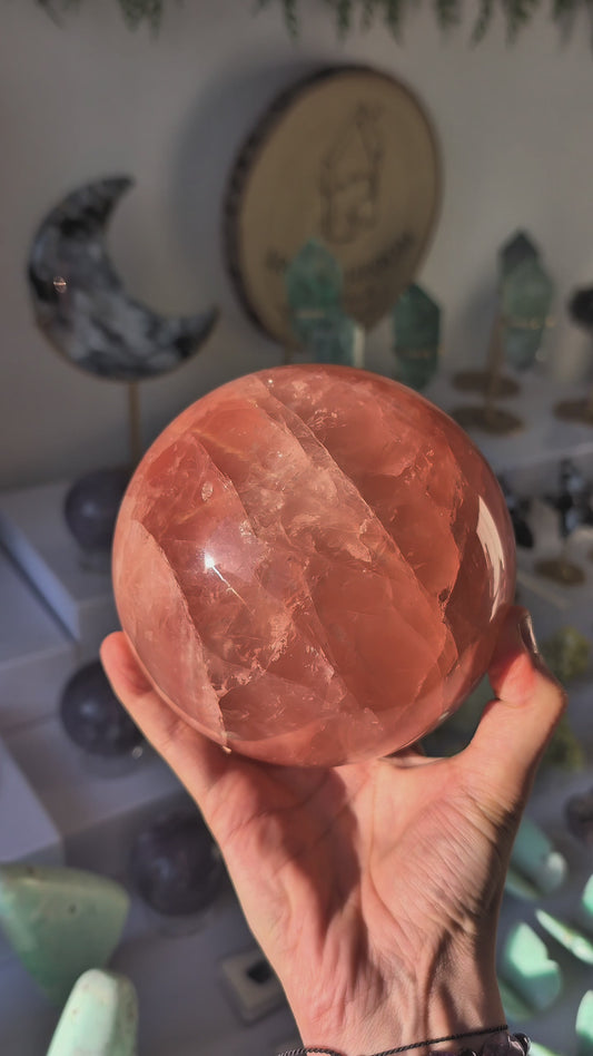 2.7kg Madagascan Star Line Rose Quartz Statement Sphere