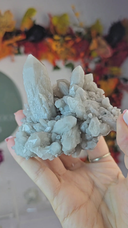 Candle Quartz with Blue Fluorite and Calcite from Inner Mongolia - MAS2638