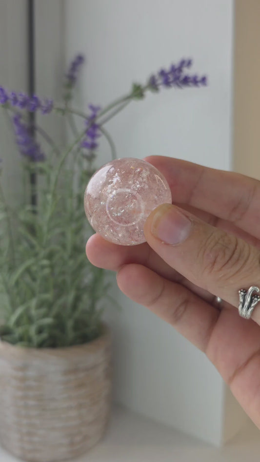 Pink Himalayan Quartz (Hematite Included) Sphere - D