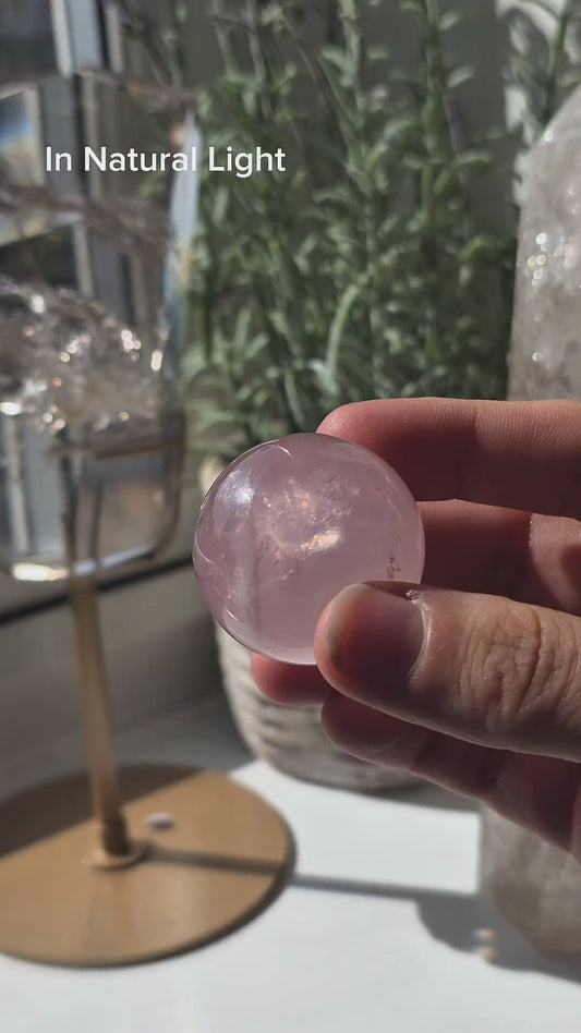 High Quality Star Line Rose Quartz Sphere - D