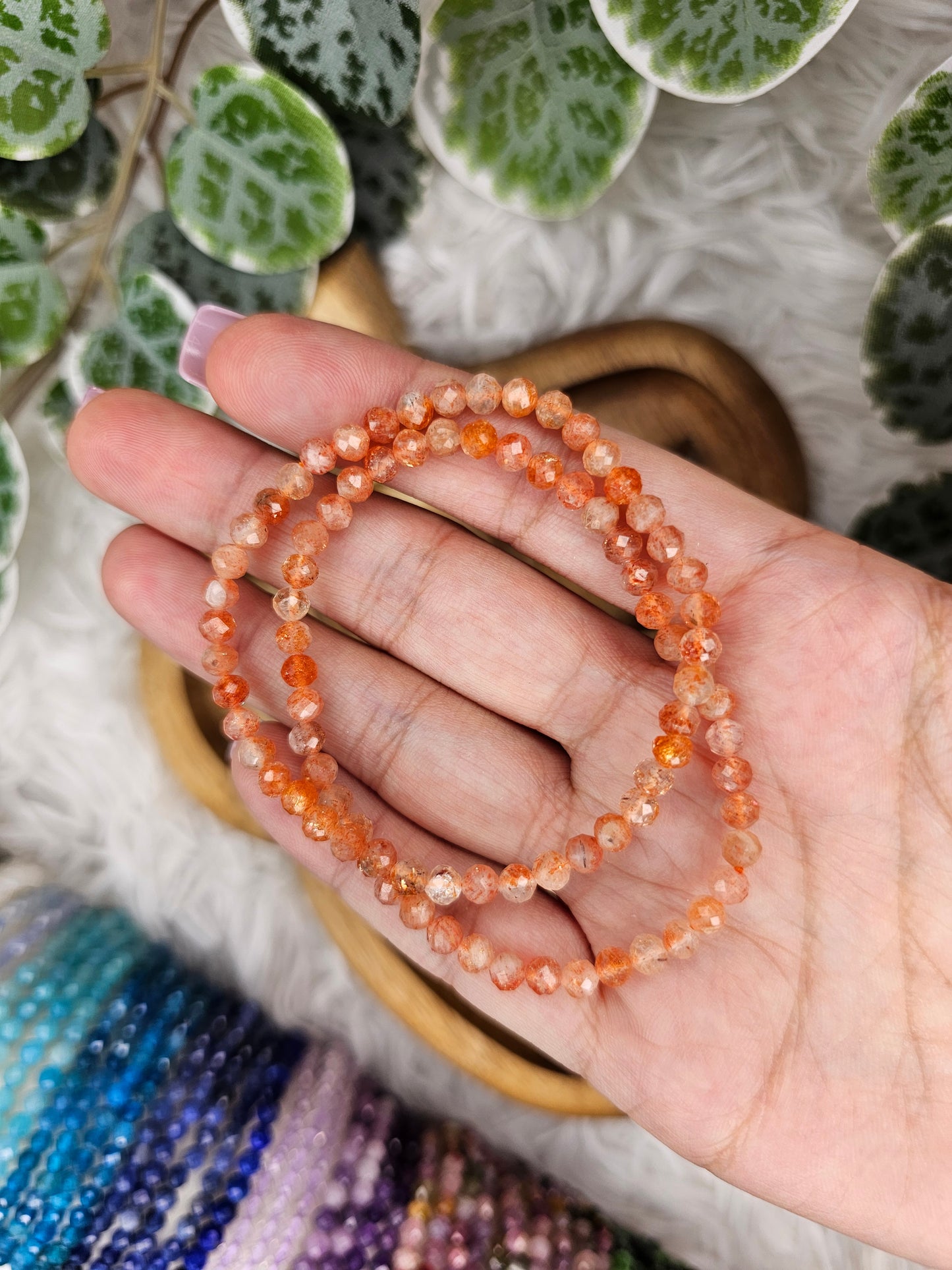 Sunstone 4mm Bead Bracelet - MAS1008
