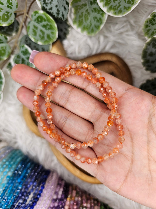 Sunstone 4mm Bead Bracelet - MAS1008