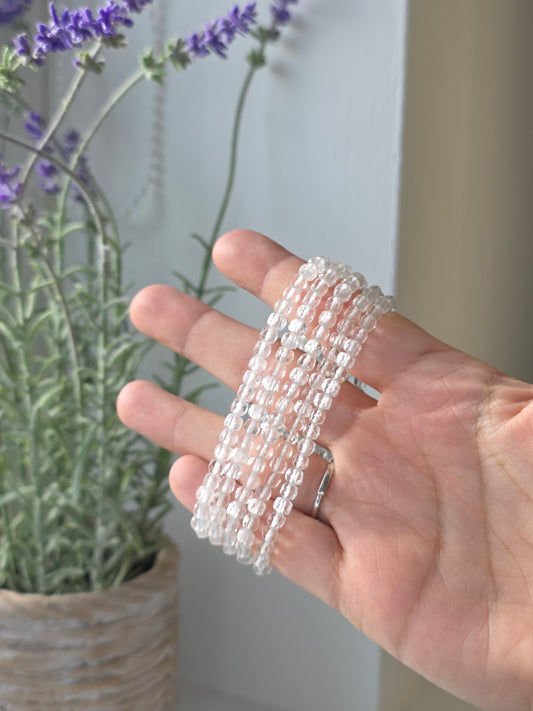 Clear Quartz - Cubic Facetted Bracelet 4.5mm