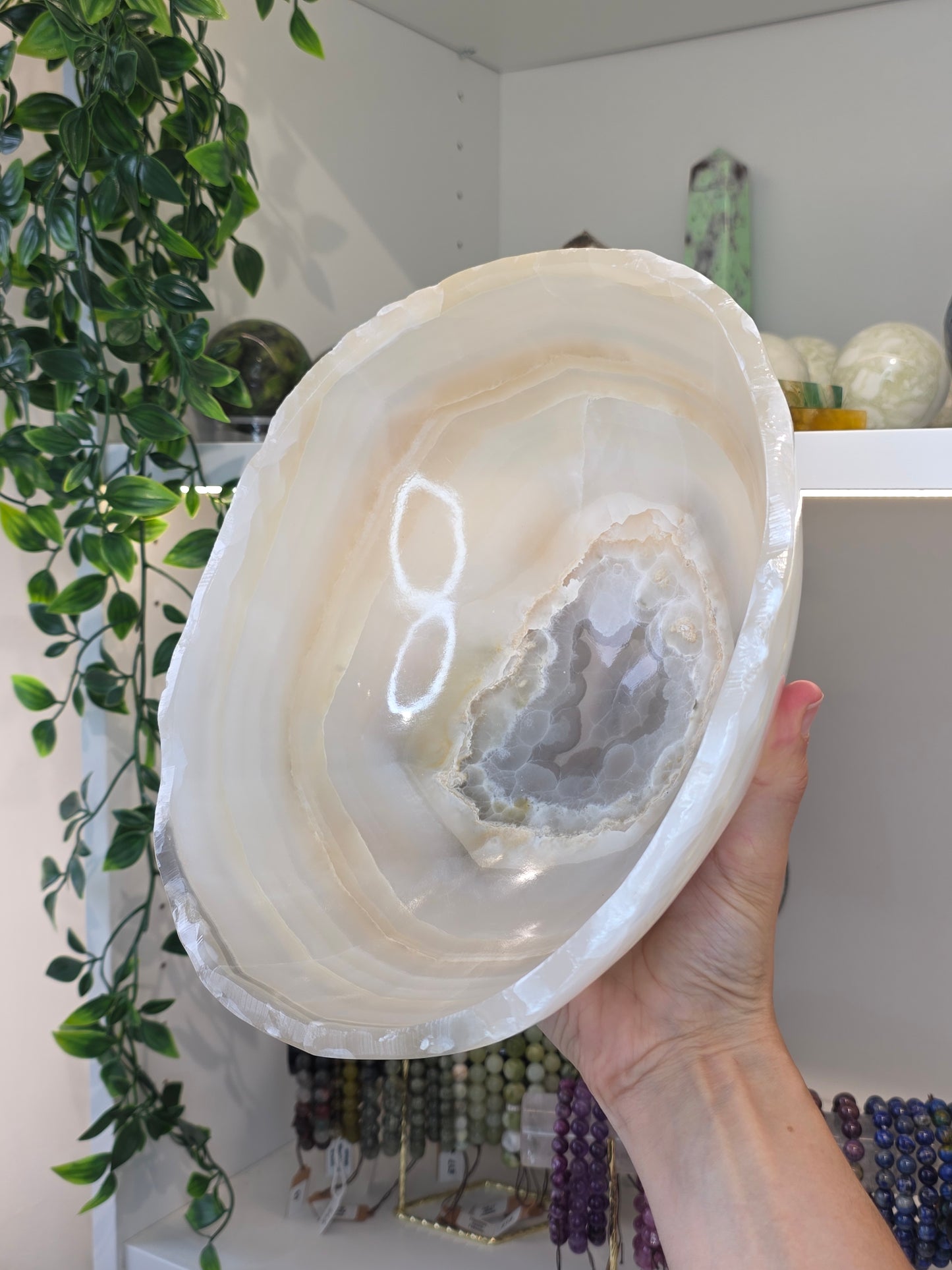 Extra Large Mexican Onyx Bowl - Honey Calcite