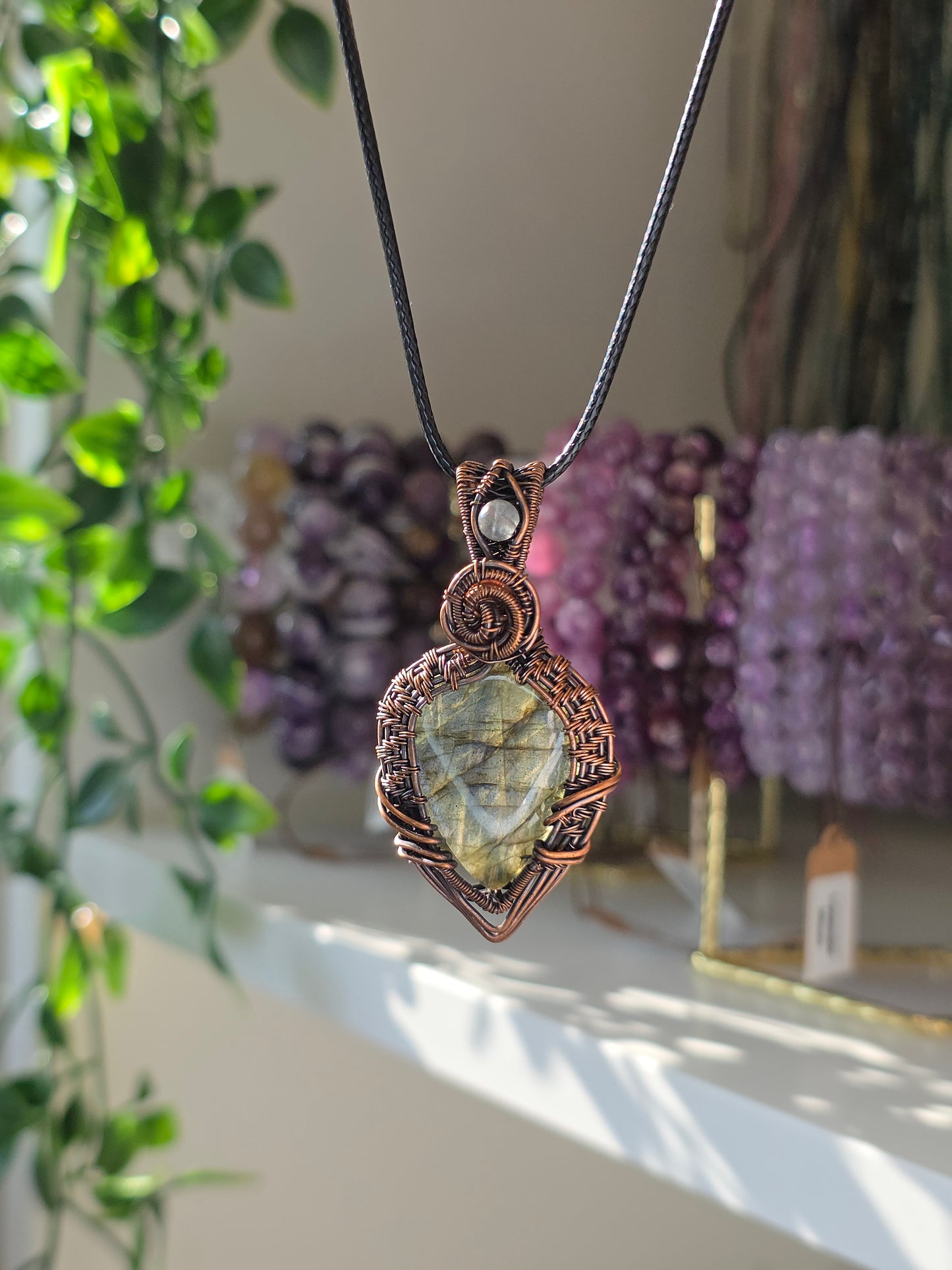 Hand Wrapped Labradorite Necklace - A