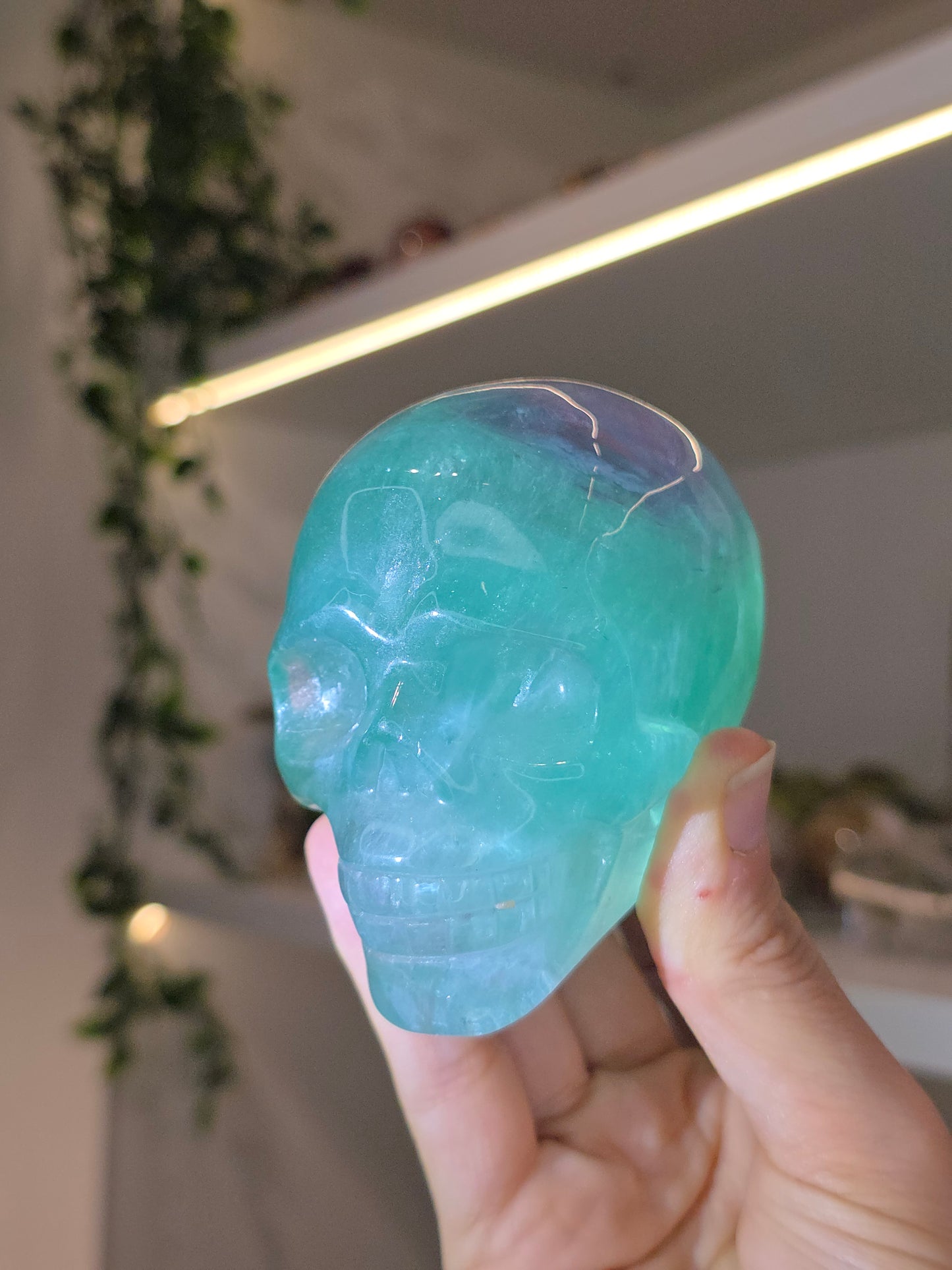 Candy Fluorite Skull Carving