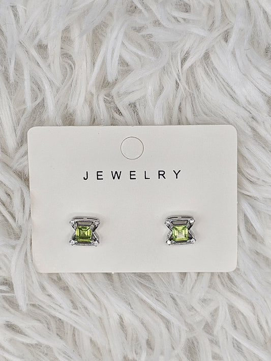 S925 Silver Peridot Earrings - MAS0881