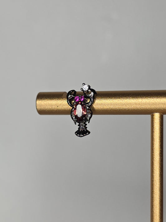 Garnet Lobster Earrings with S925 Posts