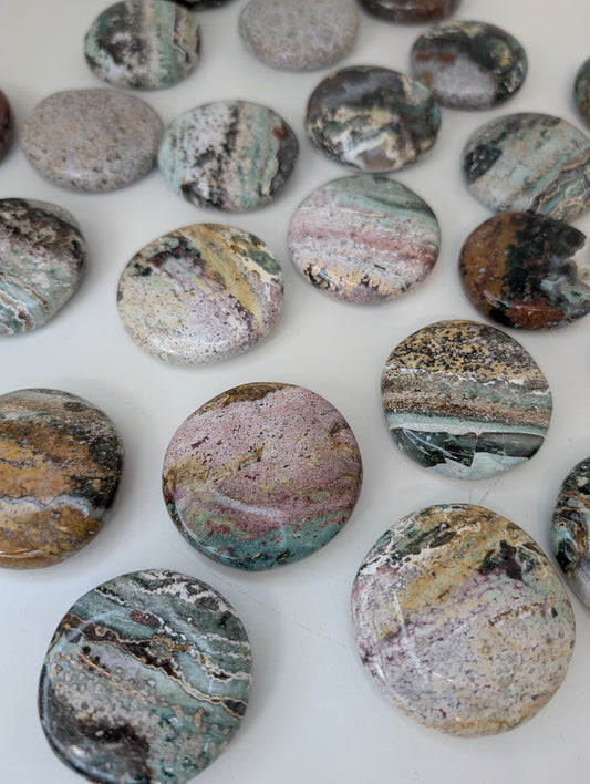 Indian Sea / Unicorn Jasper Round Palm Stone