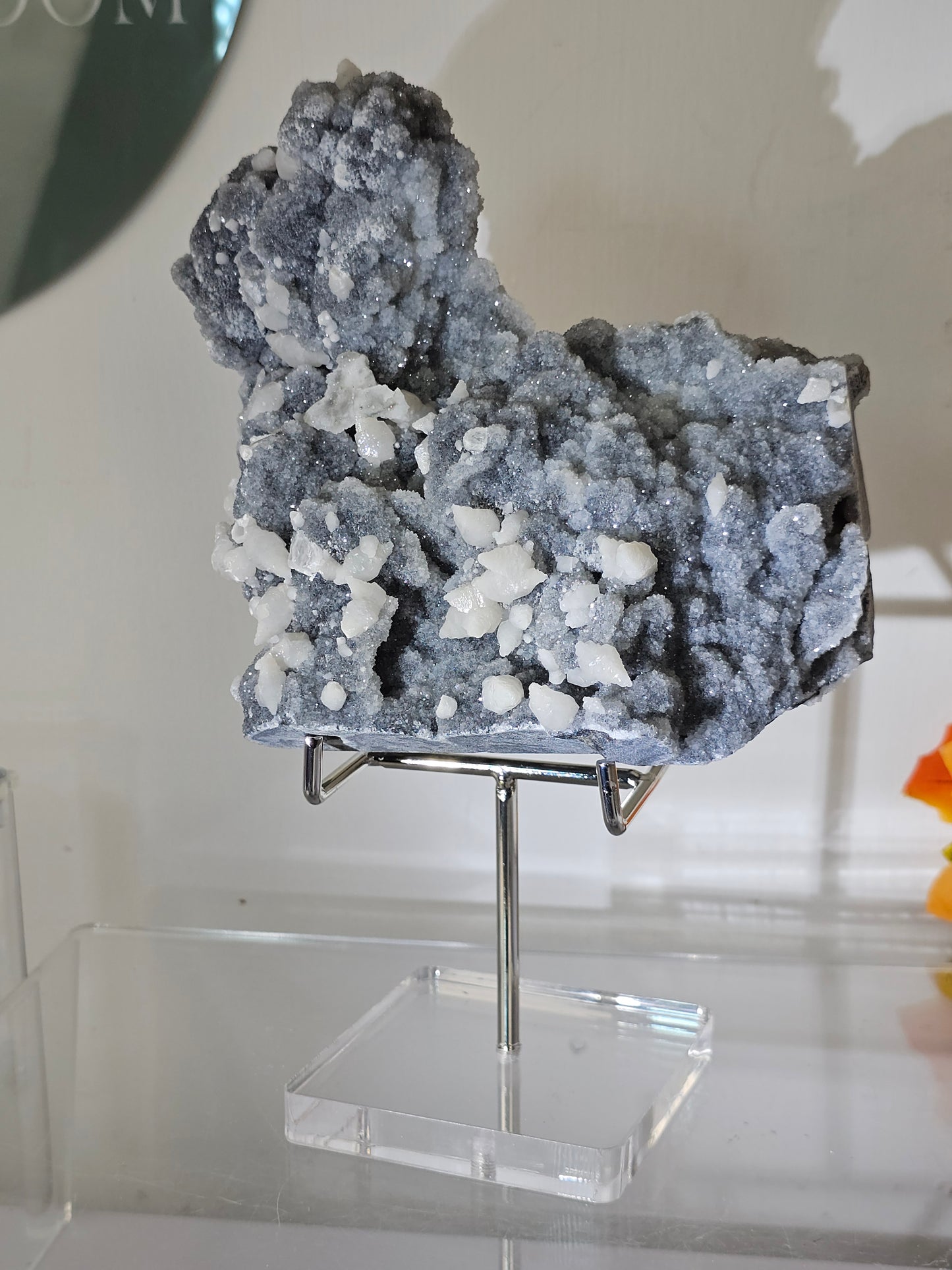 Sugar Quartz with Tooth Calcite from Fuijan, China - MAS2342