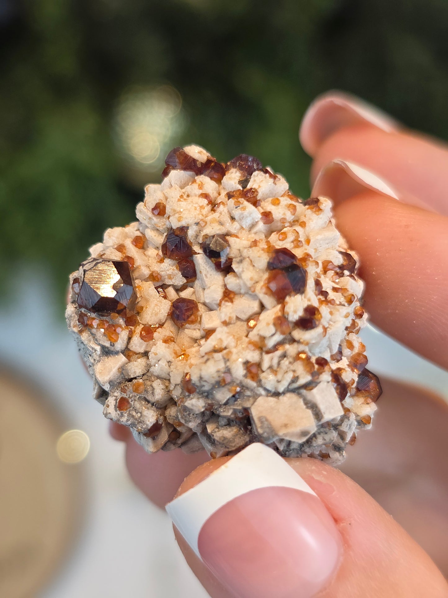 Garnet on Feldspar from Tongbei Mine, Fuijian, China  - MAS6110