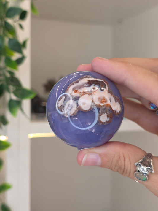 Blue Flower Agate Sphere - F