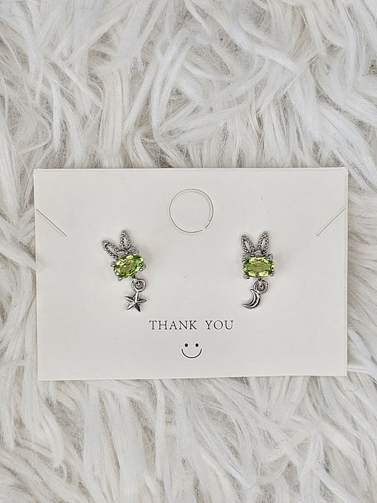 S925 Silver Peridot Earrings - MAS0865
