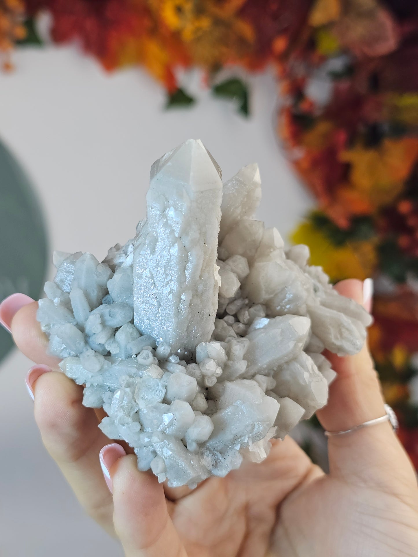 Candle Quartz with Blue Fluorite and Calcite from Inner Mongolia - MAS2638