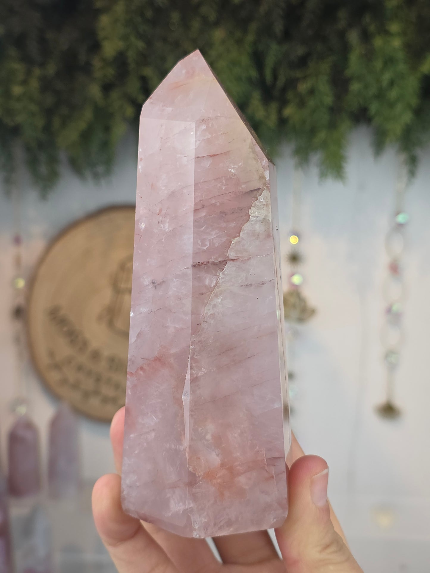 Brazilian Rose Quartz with Fire Quartz Tower D