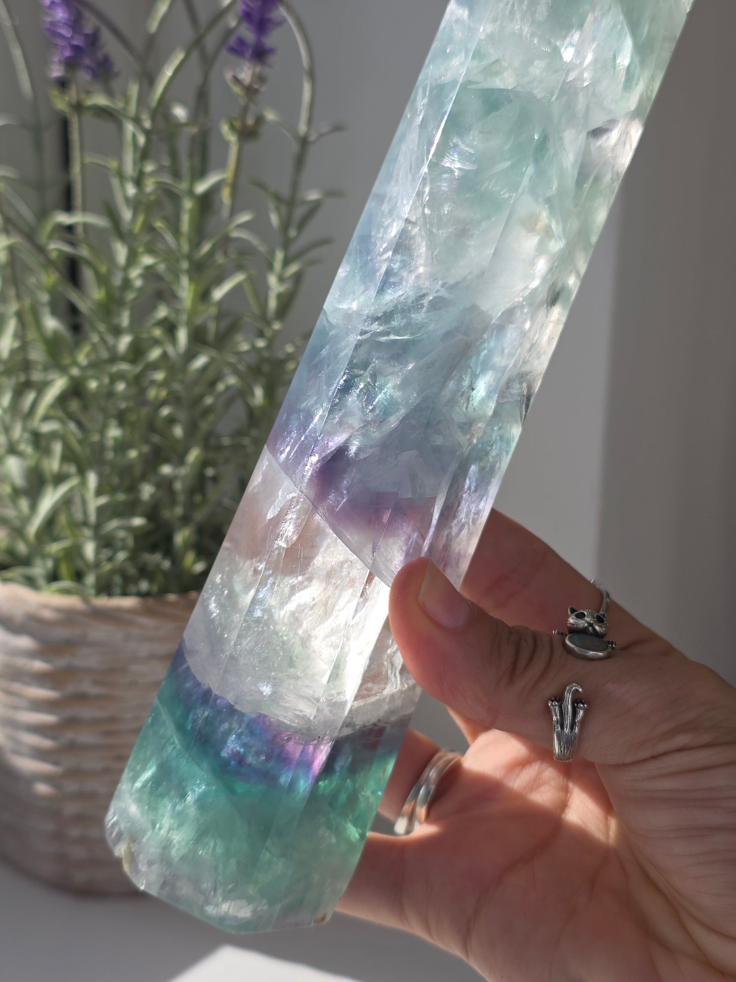 Large Rainbow Fluorite Tower