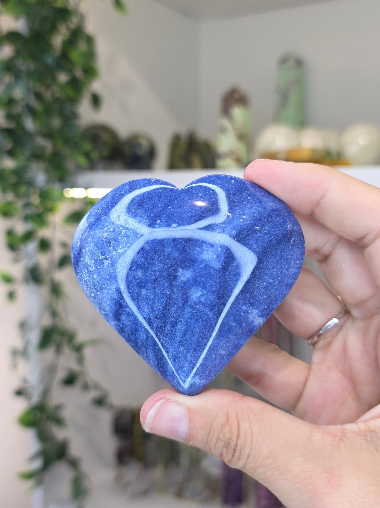 Brazilian Blue Aventurine Large Puffy Hearts