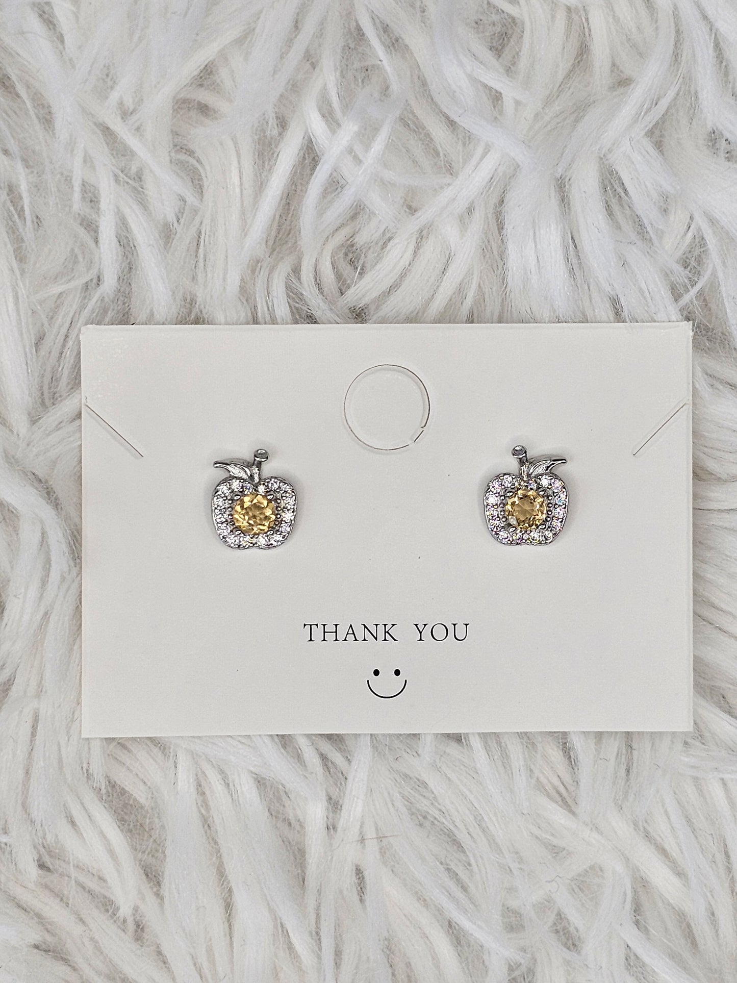 S925 Silver Citrine Earrings - MAS0855