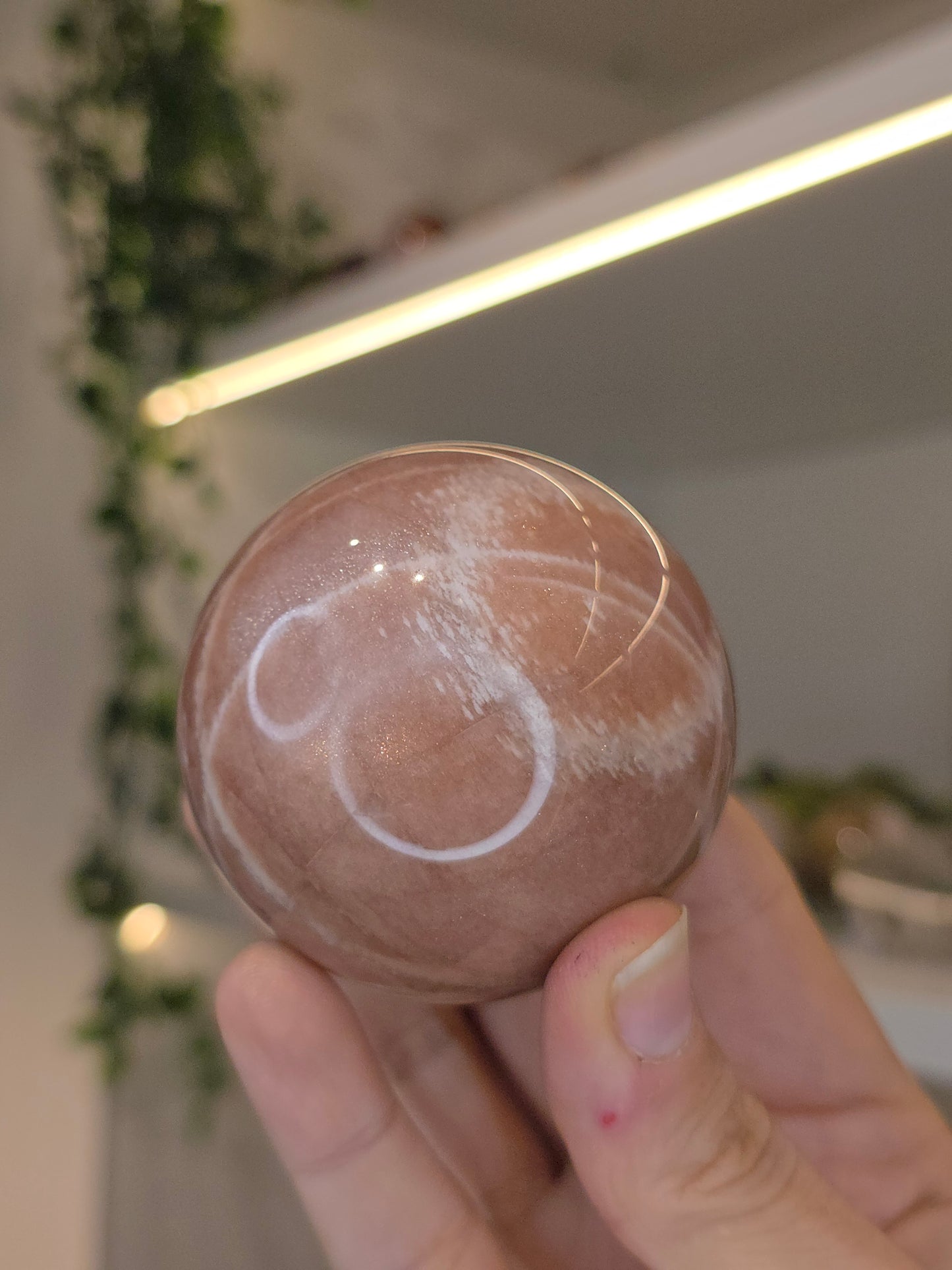 Peach Moonstone Spheres