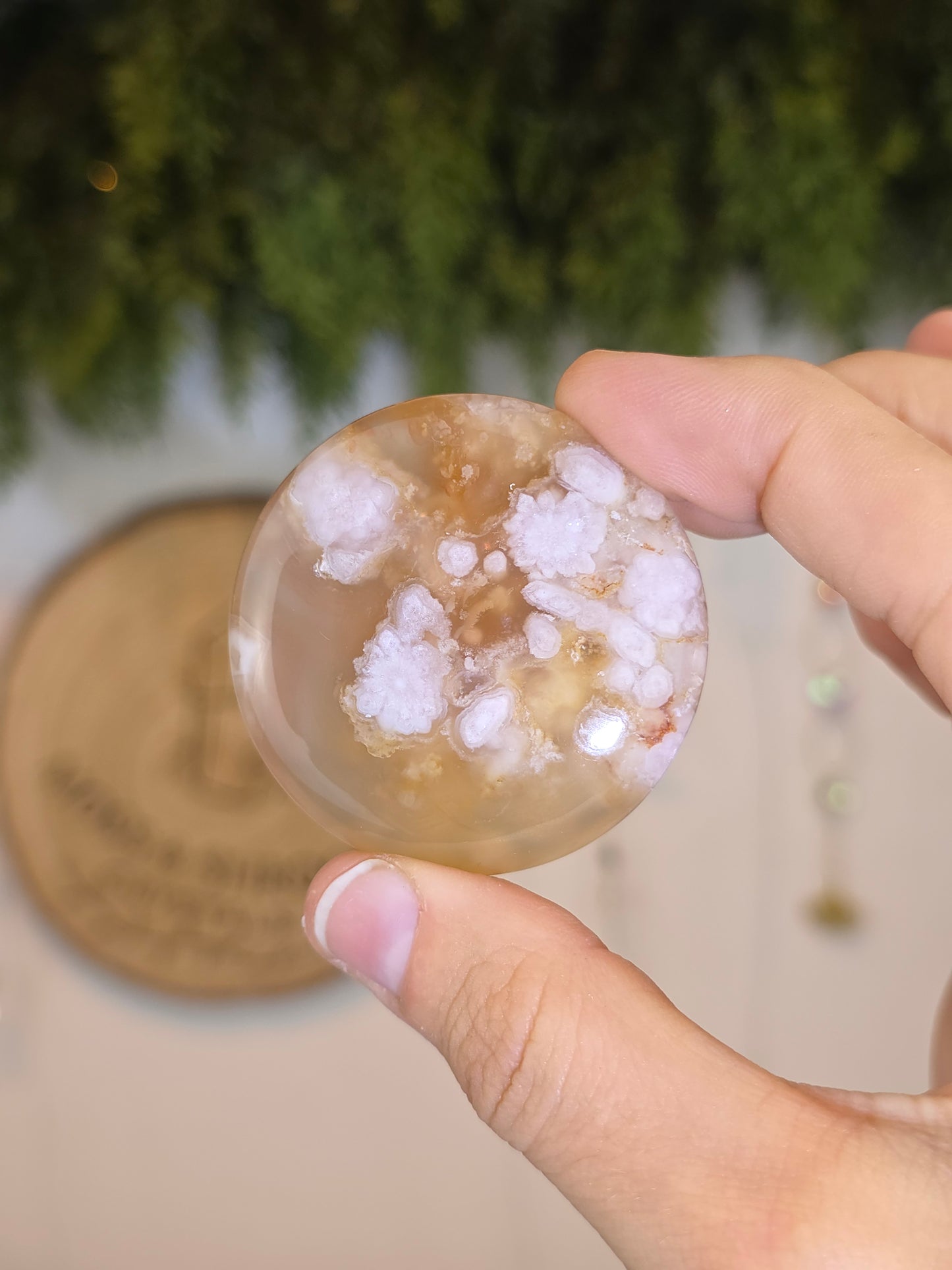 Flower Agate Flat Stone