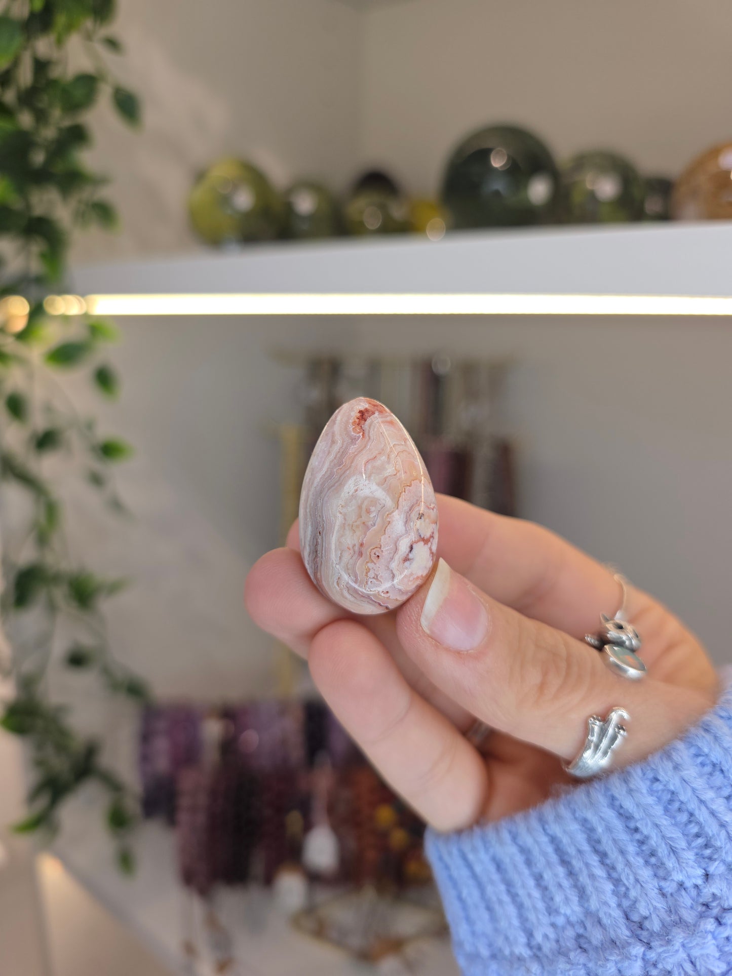 Indonesian Pink Crazy Lace Agate Eggs