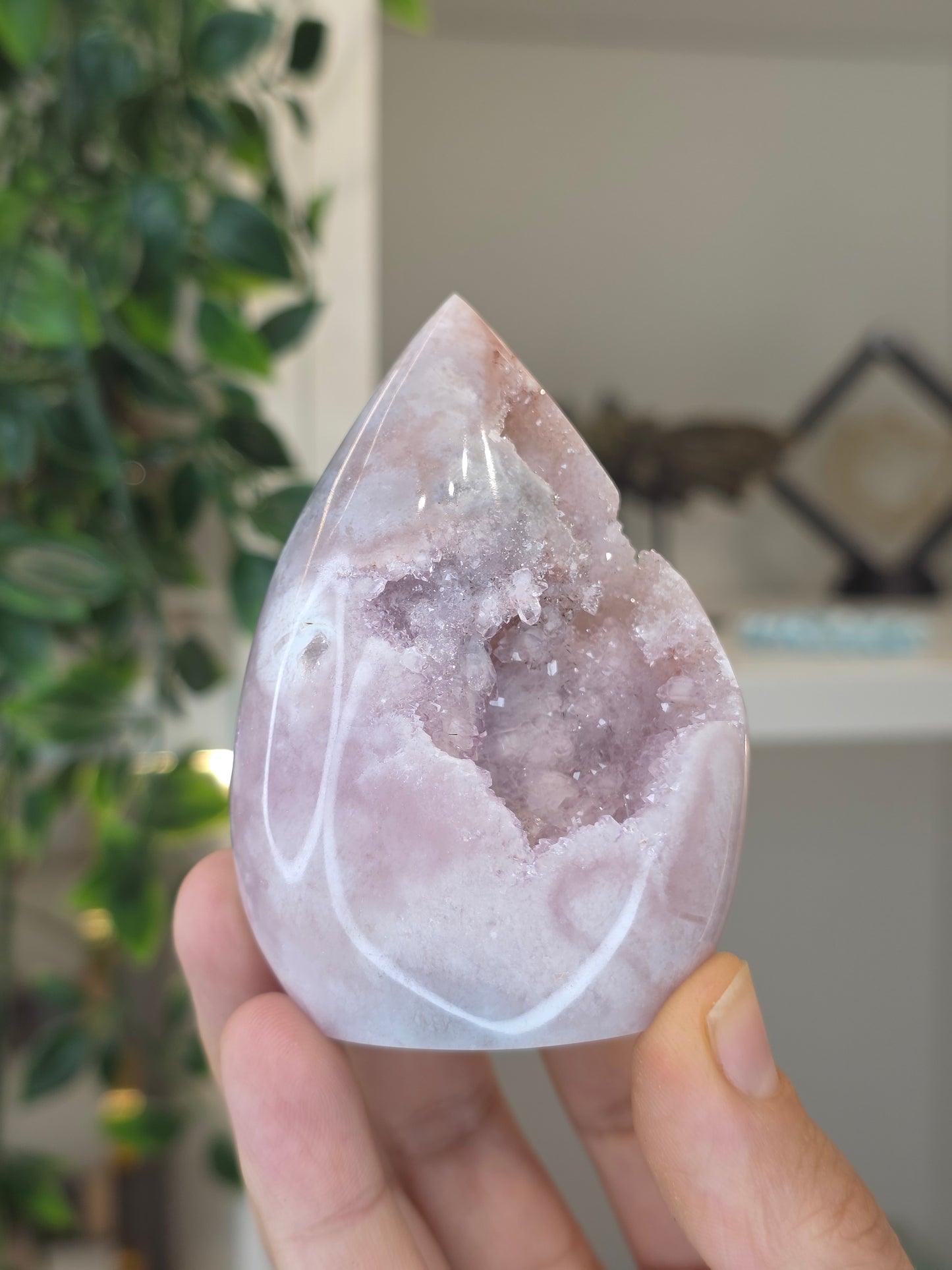 High Grade Madagascan Pink Amethyst Freeform Tear Drop - J