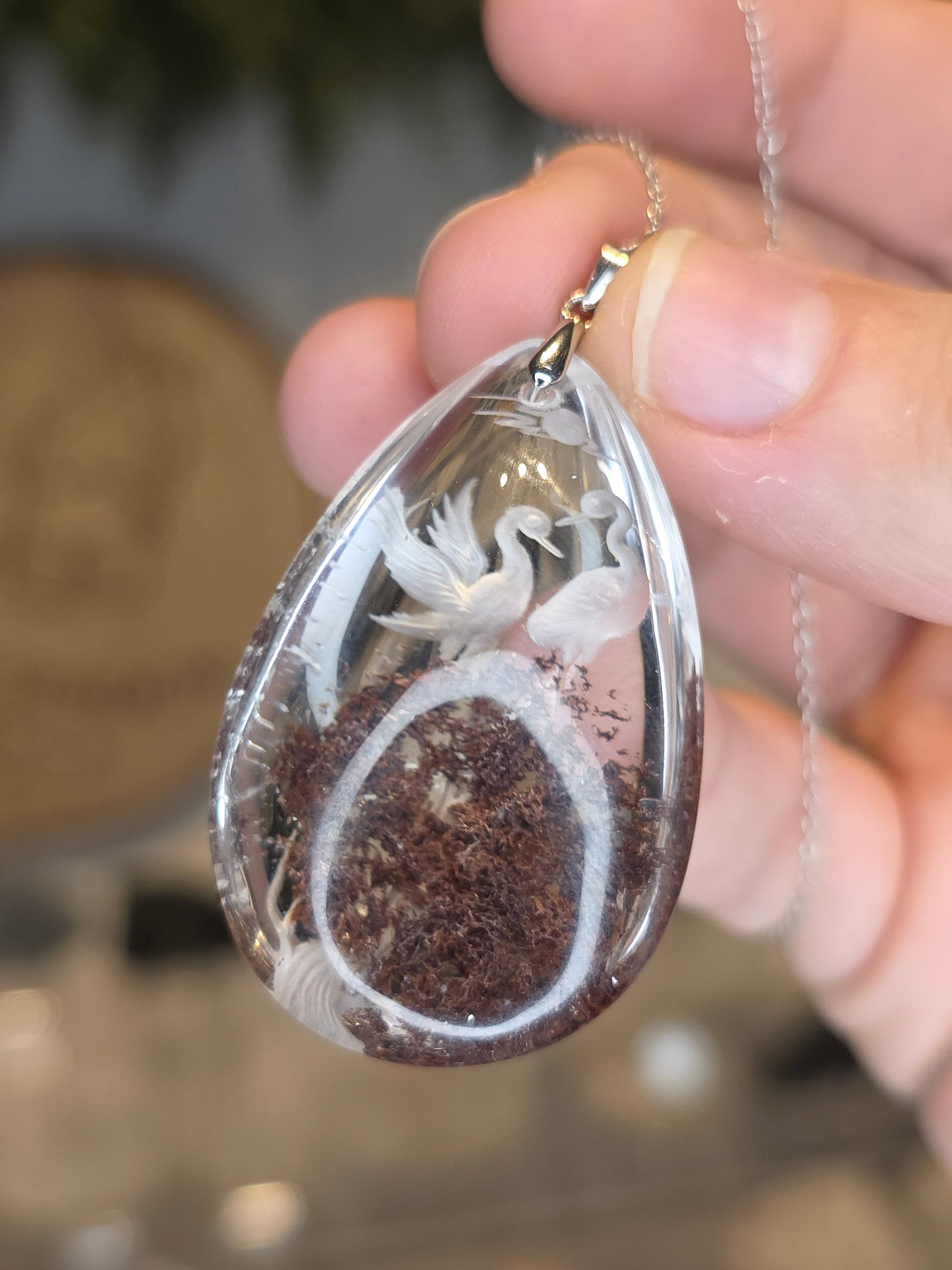Hand Engraved HG Garden Quartz Necklace
