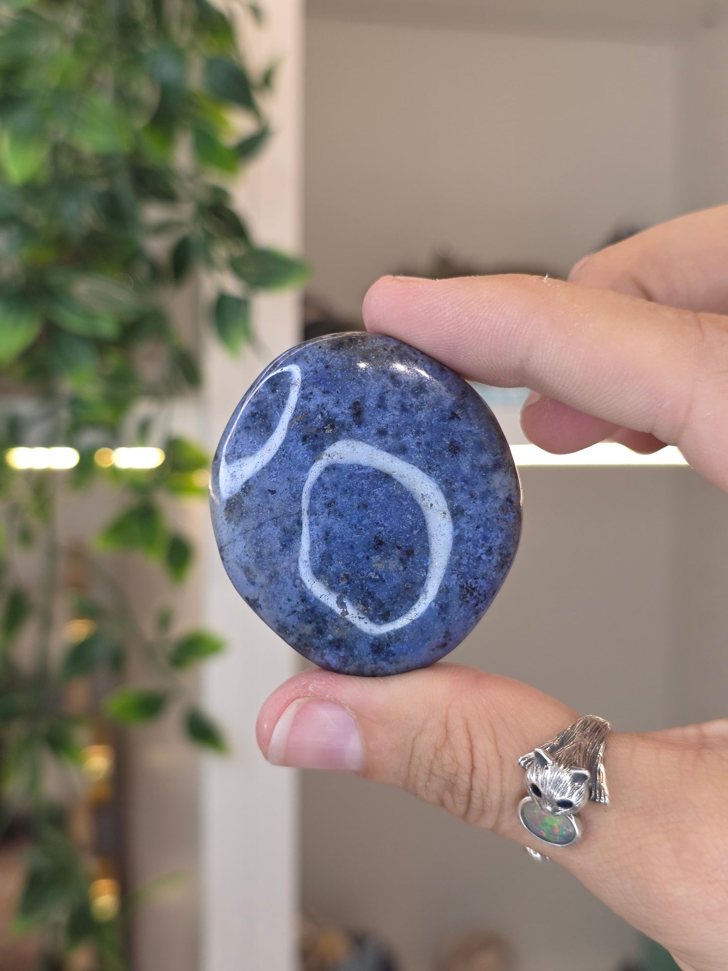 Dumortierite Palm Stones from Peru