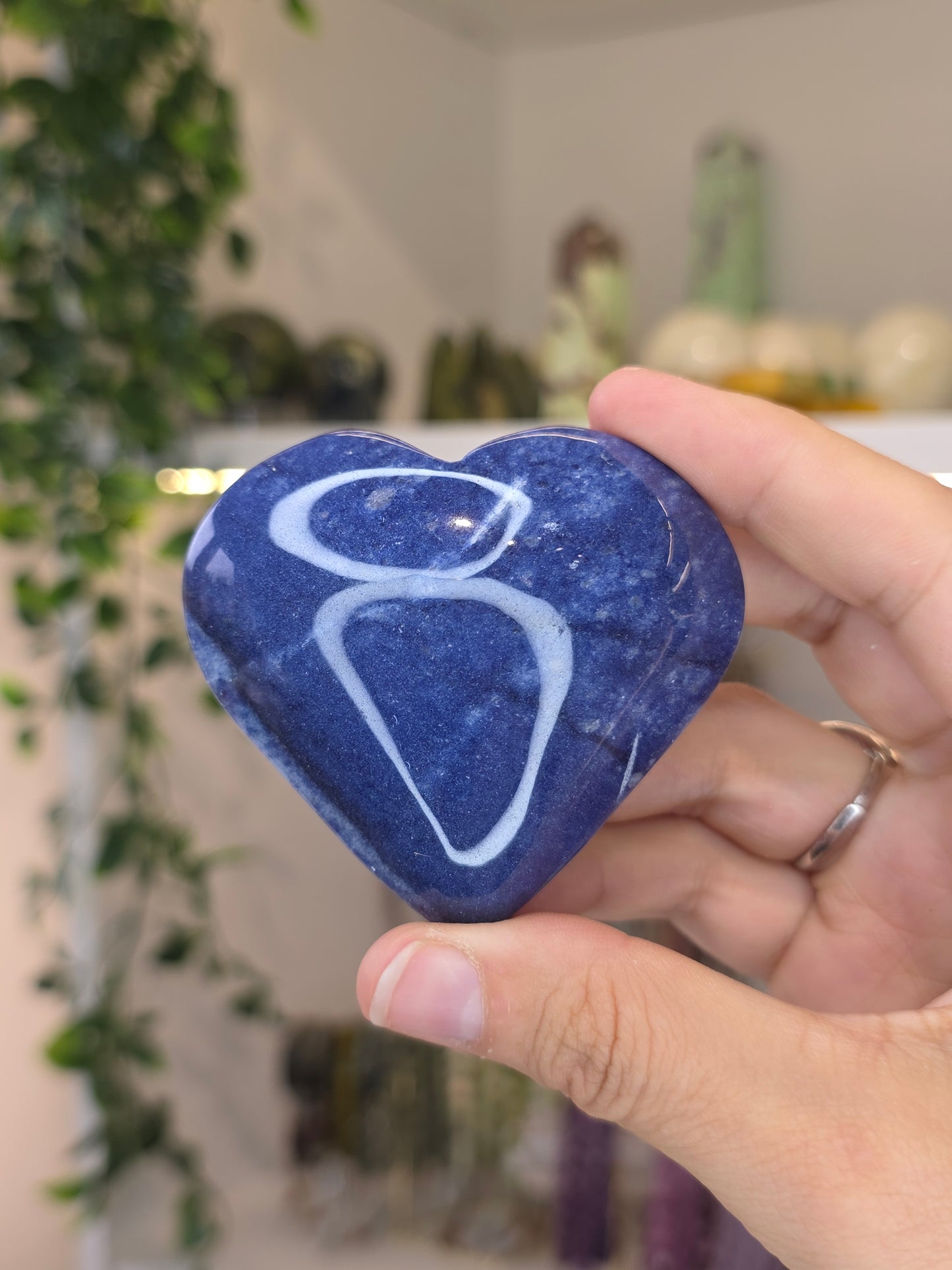 Brazilian Blue Aventurine Large Puffy Hearts