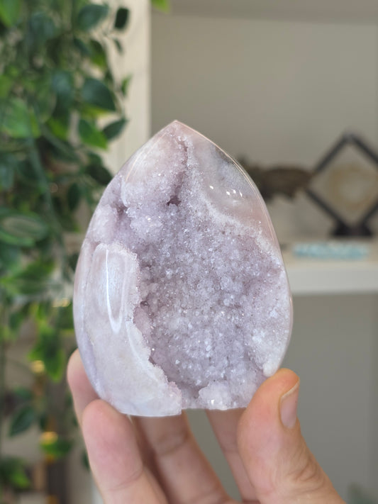 High Grade Madagascan Pink Amethyst Freeform Tear Drop - E