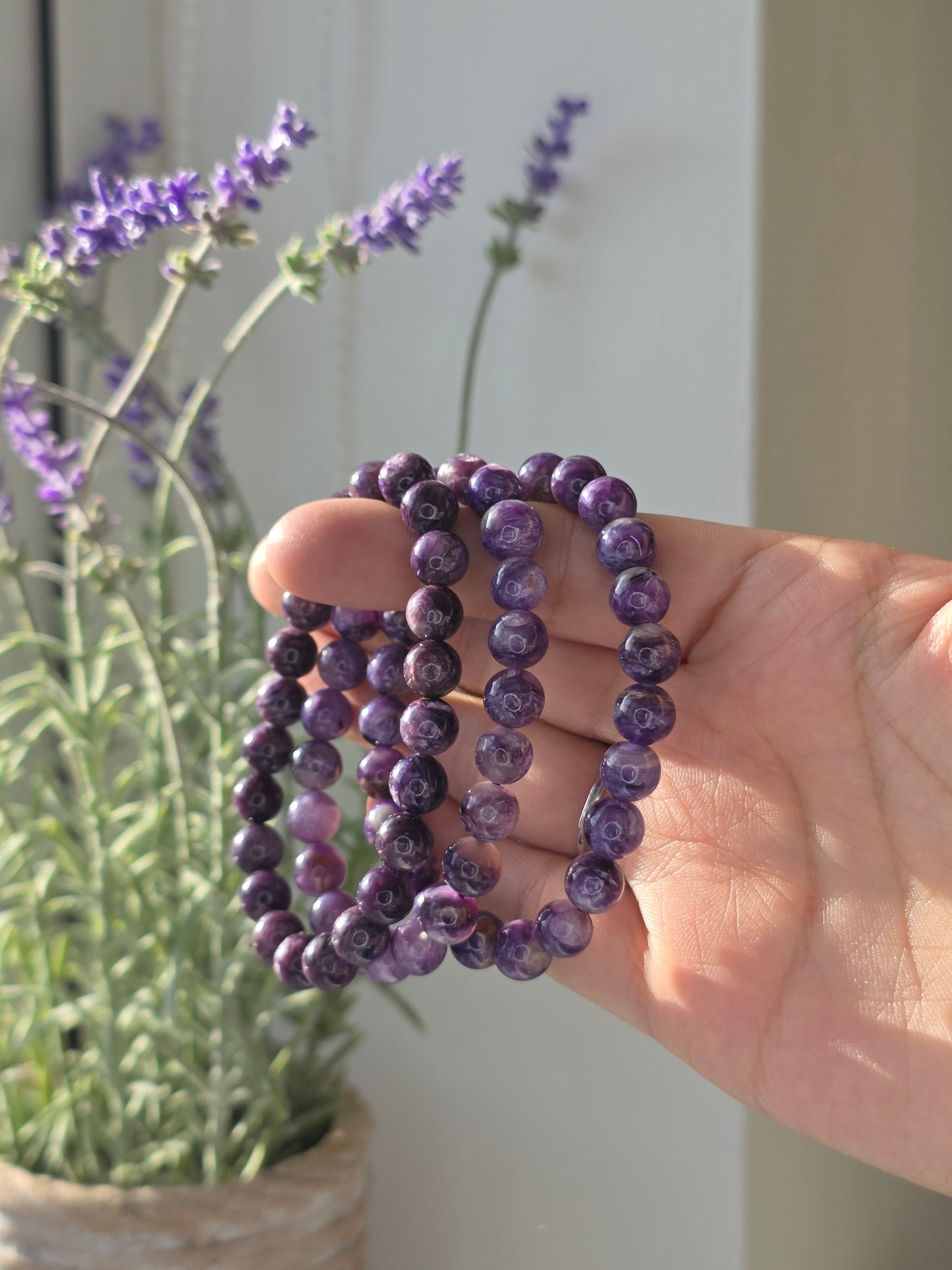 Charoite - Round Bead Bracelet 8mm