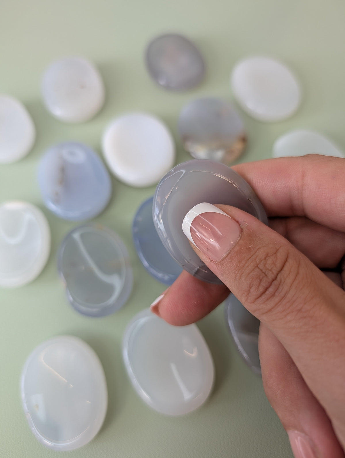 Intuitively Chosen Blue Chalcedony Worry Stones