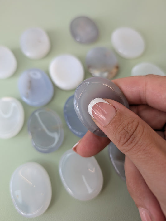 Intuitively Chosen Blue Chalcedony Worry Stones