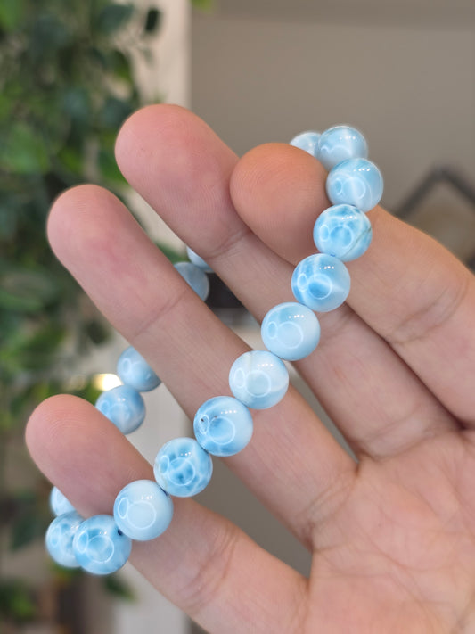High Grade Larimar Bracelet 8mm - B