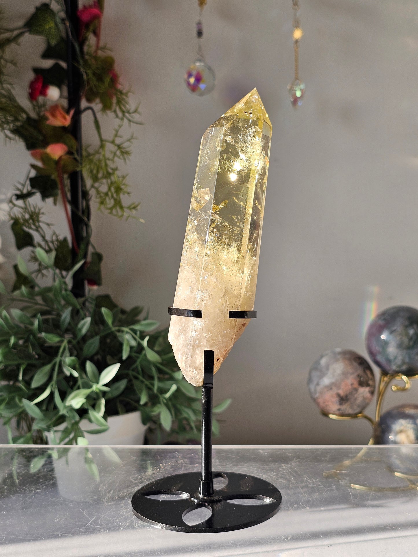 Citrine Wand on Custom Stand - MAS0820