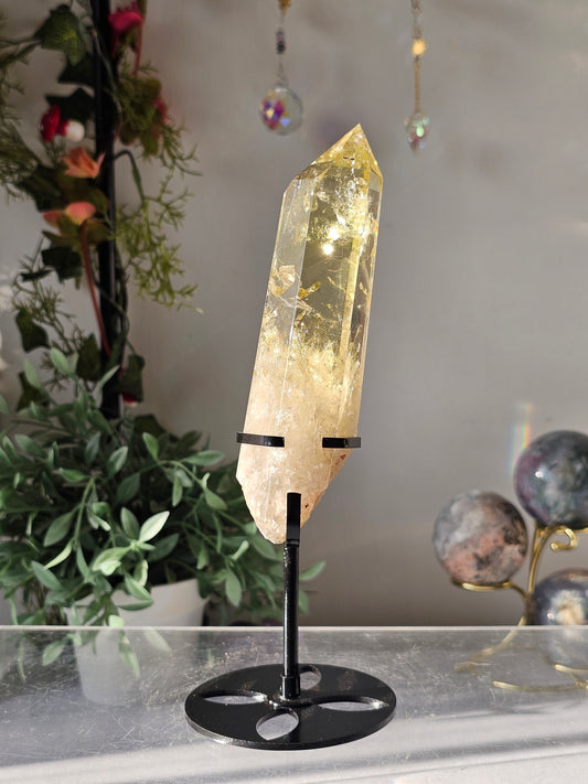 Citrine Wand on Custom Stand - MAS0820